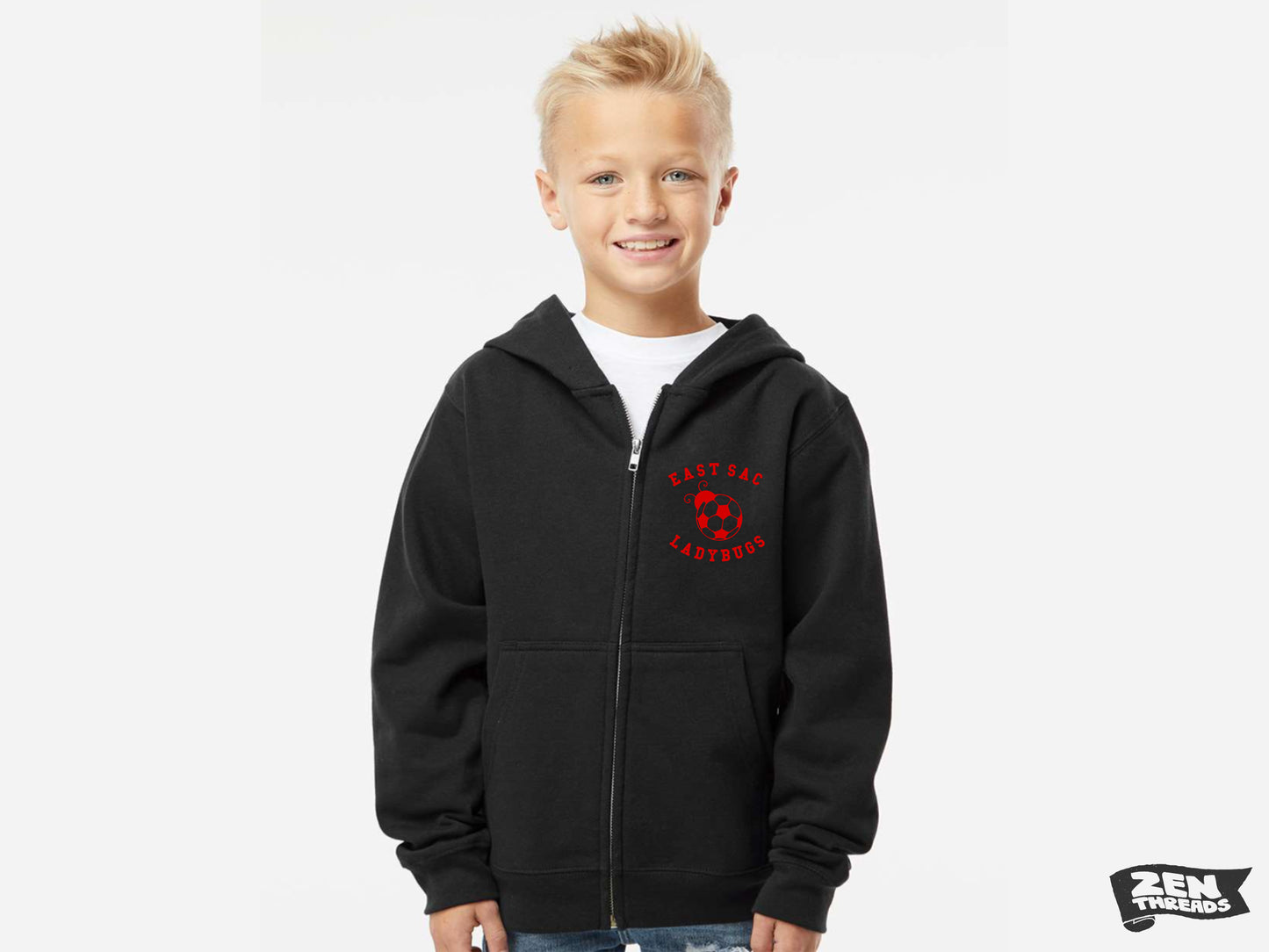 Pre-Order East Sac Ladybugs Adult & Youth Zipper Hooded Sweatshirt