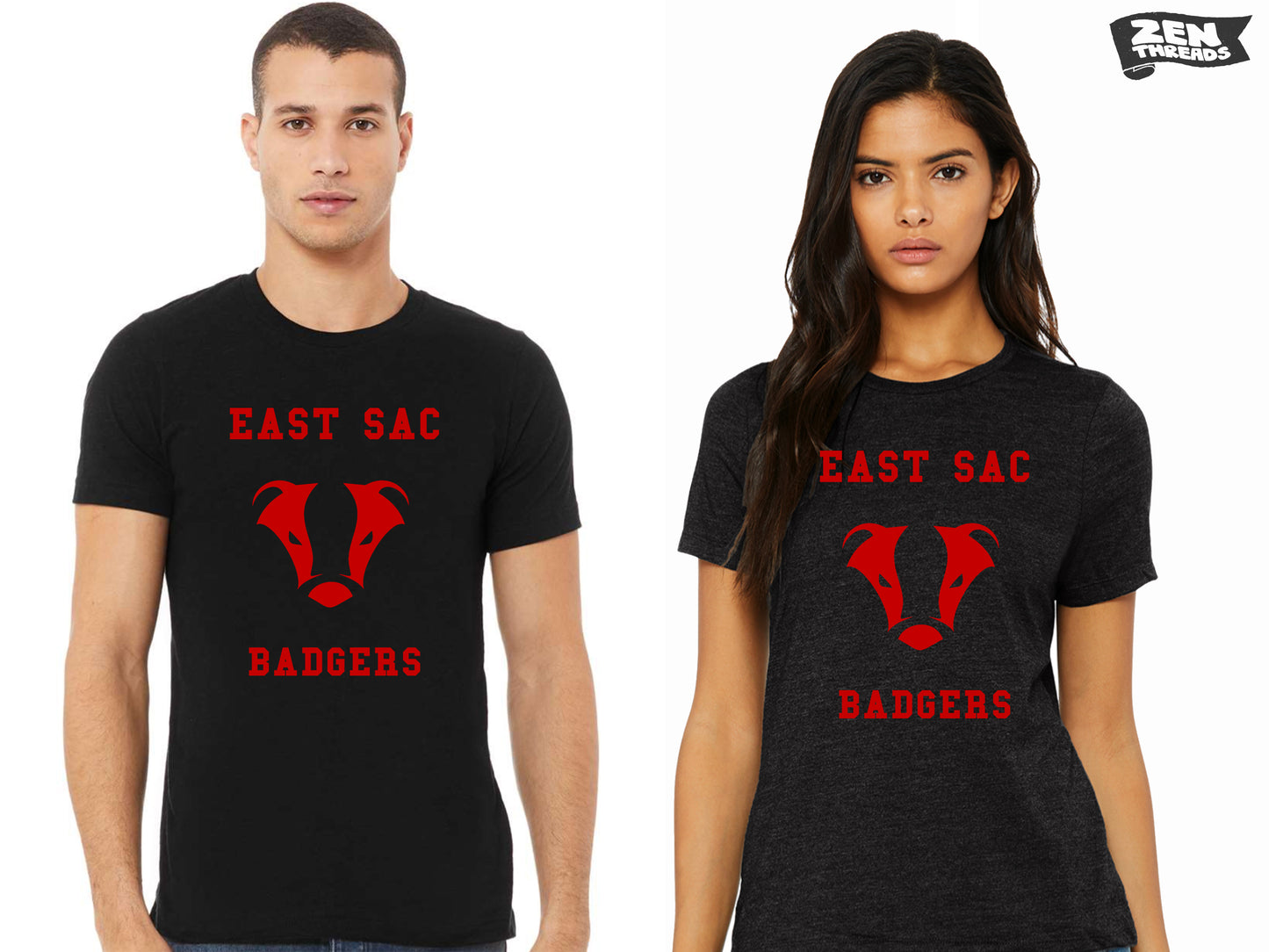 East Sac BADGERS Bella Canvas (Mens & Womens) Tee Option