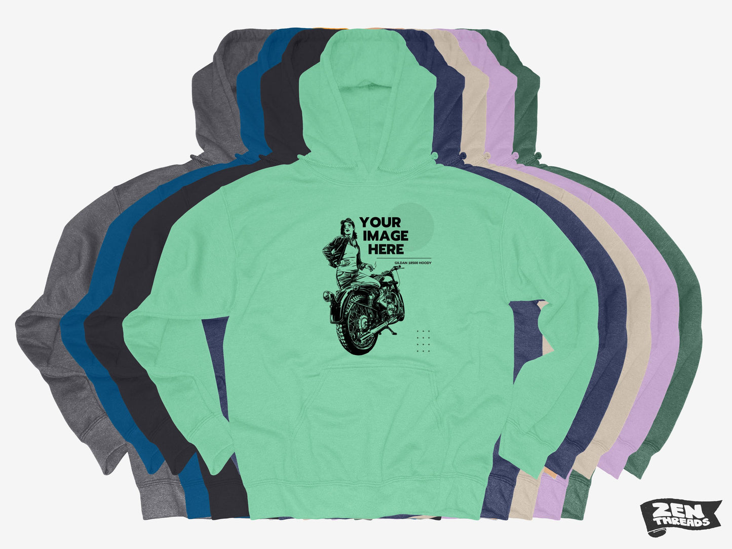 Your Custom Print! Unisex Heavy weight hoody Gildan 18500 personalized photo art graphic hooded sweatshirt mens womens team party group art