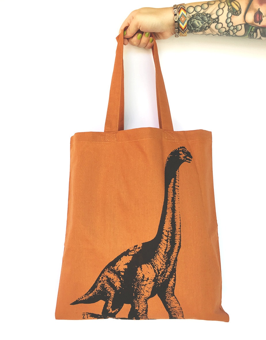 DINOSAUR Eco-Friendly Market Tote Bag Eco printed brontosaurus jurassic (Ships FREE!)