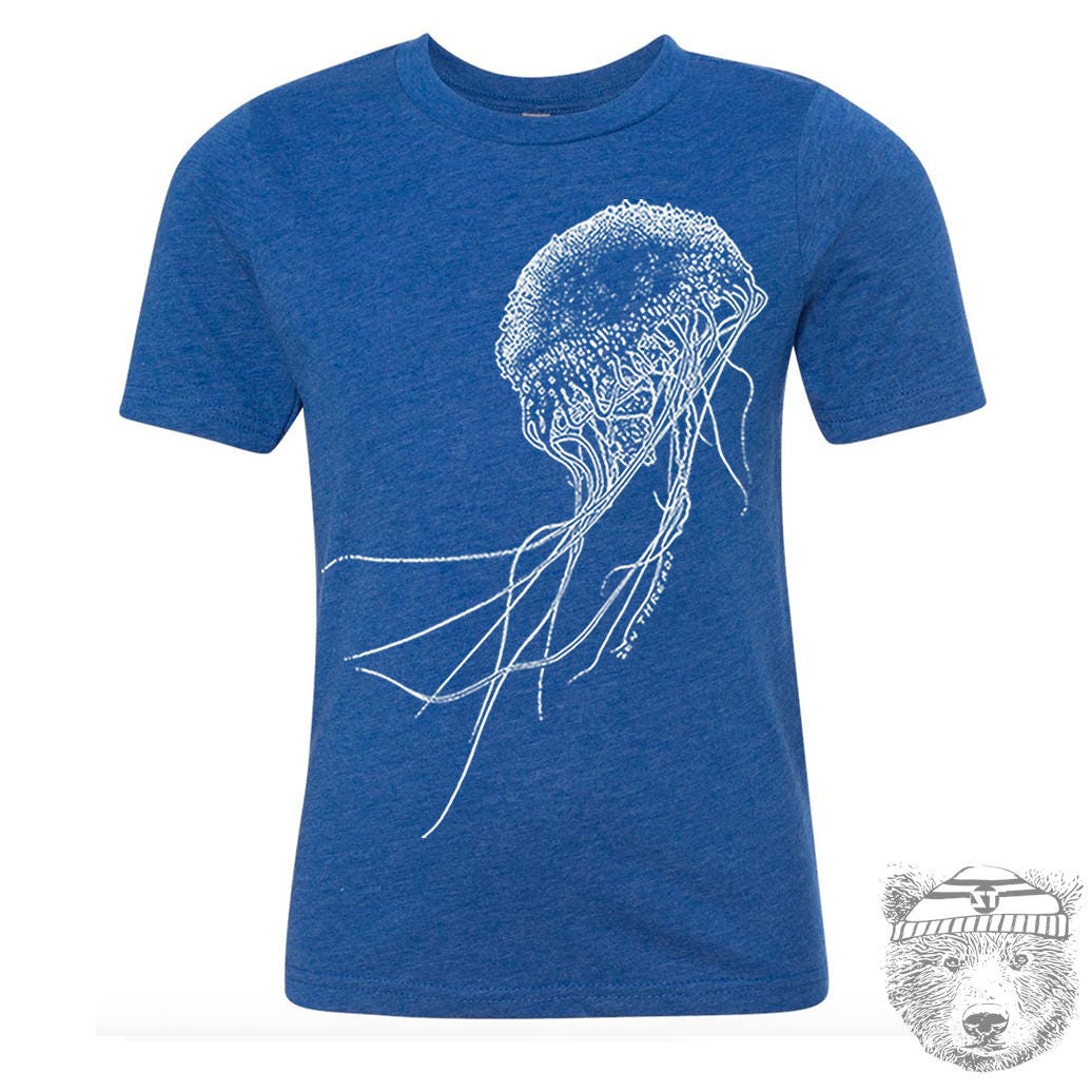 Kids JELLYFISH Premium vintage soft Tee T-Shirt Fine Jersey T-Shirt (+Colors) - FREE Shipping