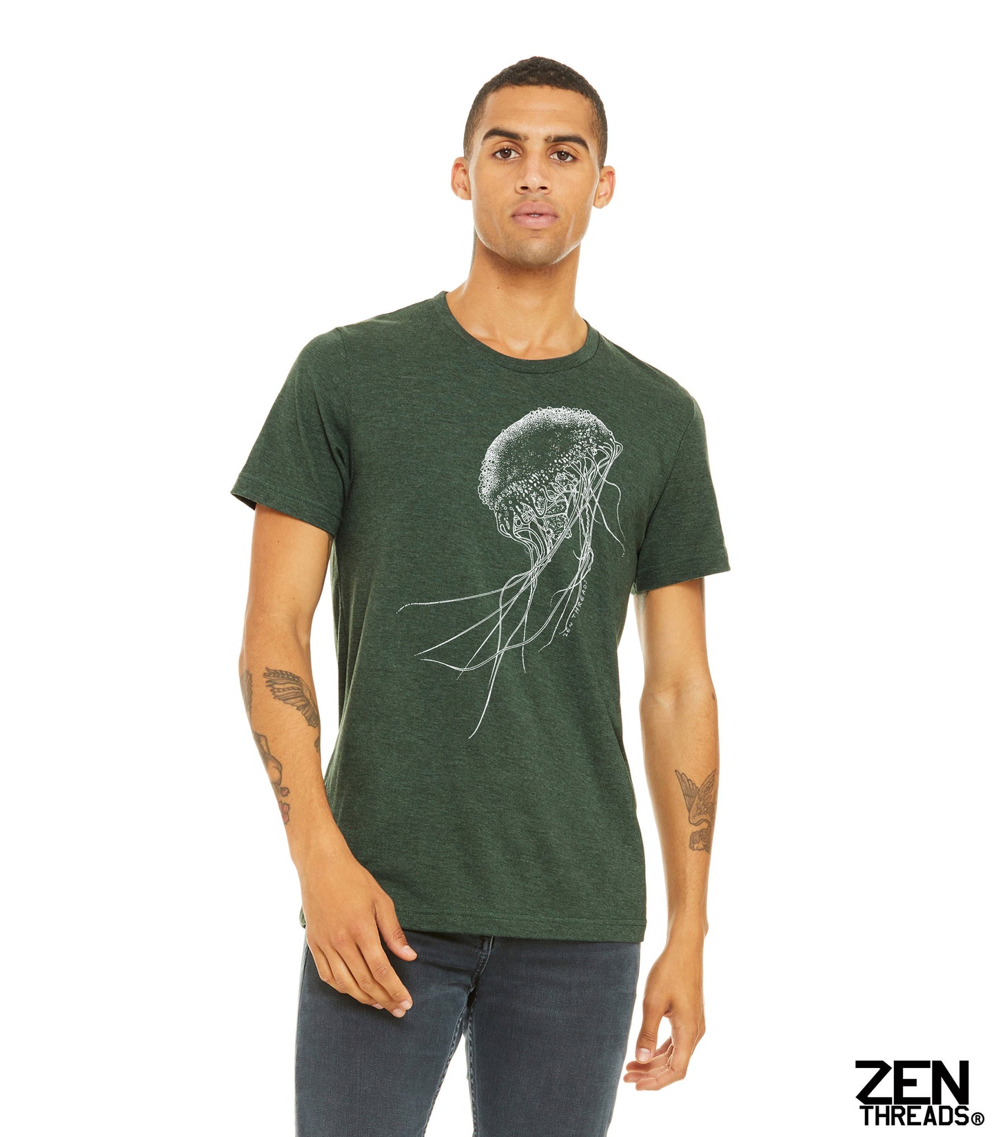 JELLYFISH Unisex T Shirt mens women's zen threads ocean sea life graphic tee eco friendly beach wear squid octopus biology aquarium gift