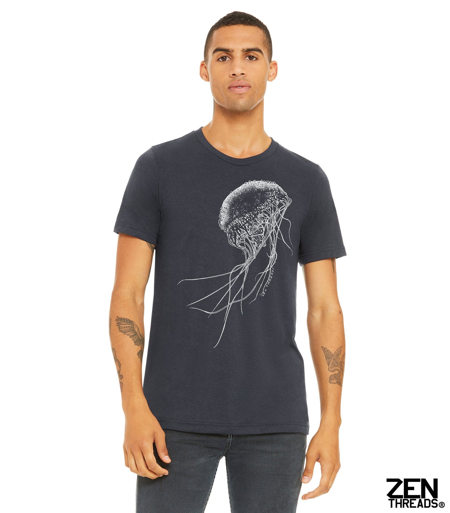 JELLYFISH Unisex T Shirt mens women's zen threads ocean sea life graphic tee eco friendly beach wear squid octopus biology aquarium gift