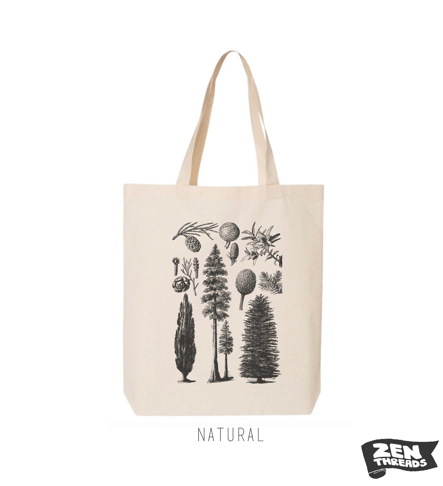 Pines and Trees Collection Eco-Friendly Market Tote Bag printed (Ships FREE!)