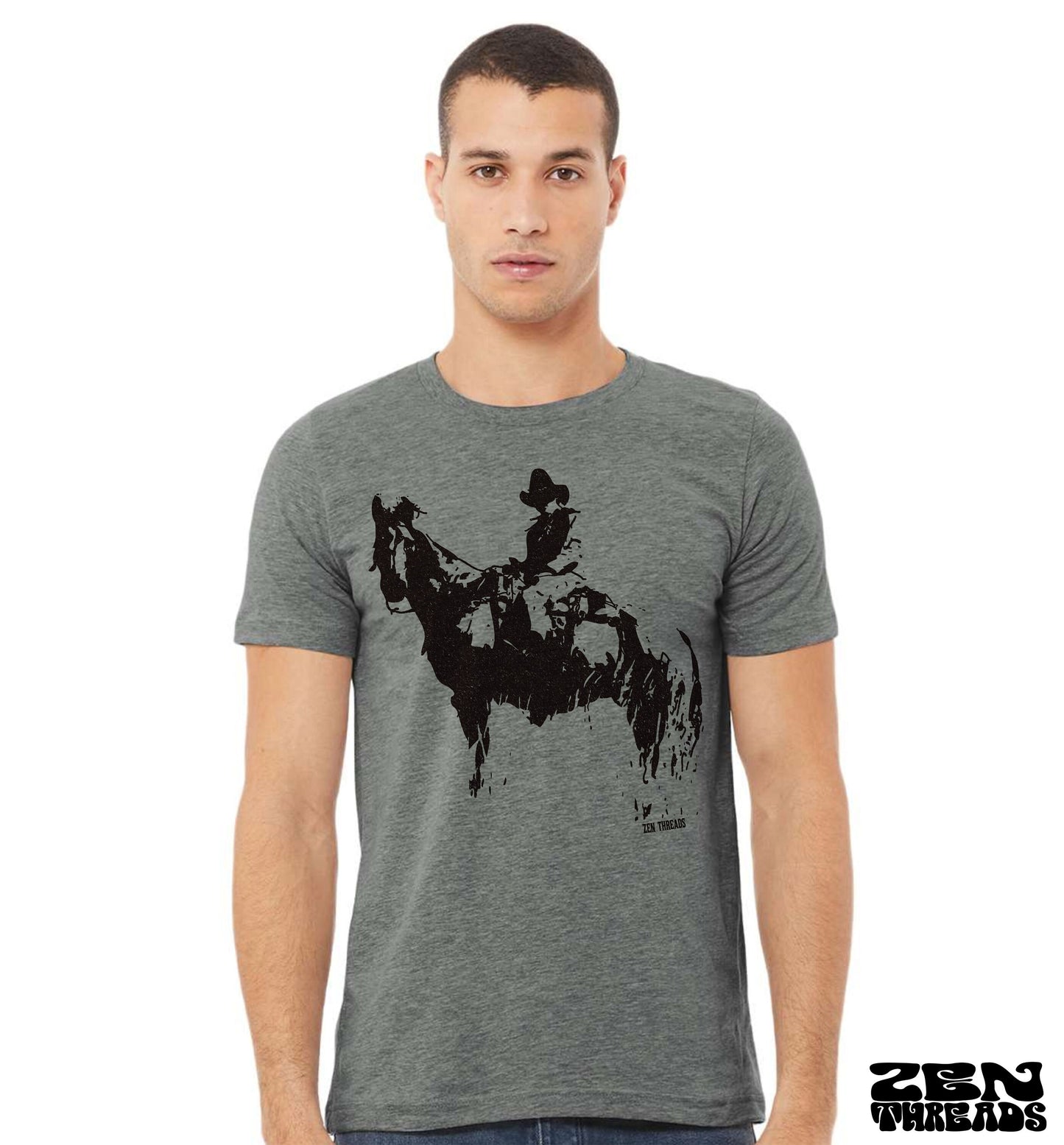COWBOY and HORSE Unisex Bella Canvas mens women's Western design t-shirt custom color eco printed tee texas Australia