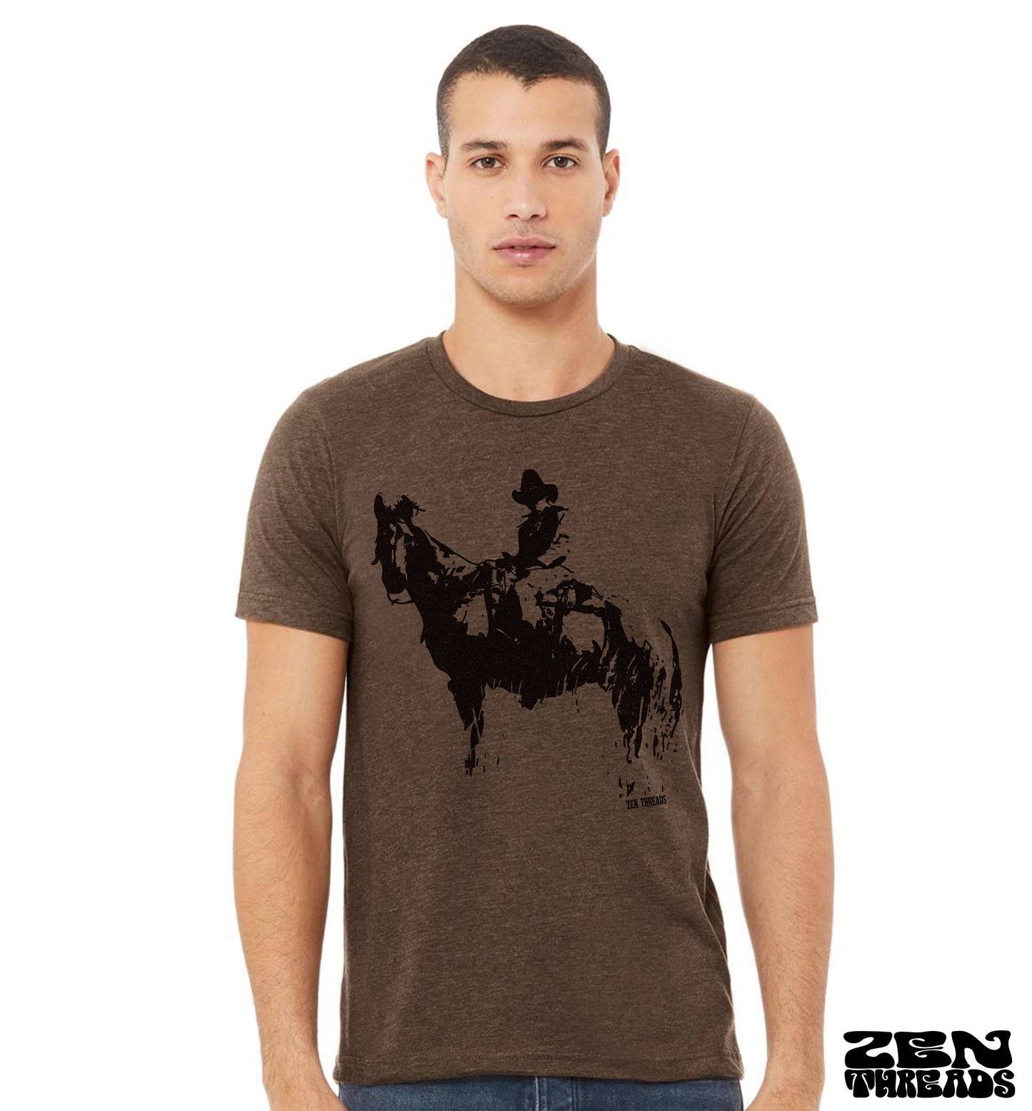 COWBOY and HORSE Unisex Bella Canvas mens women's Western design t-shirt custom color eco printed tee texas Australia