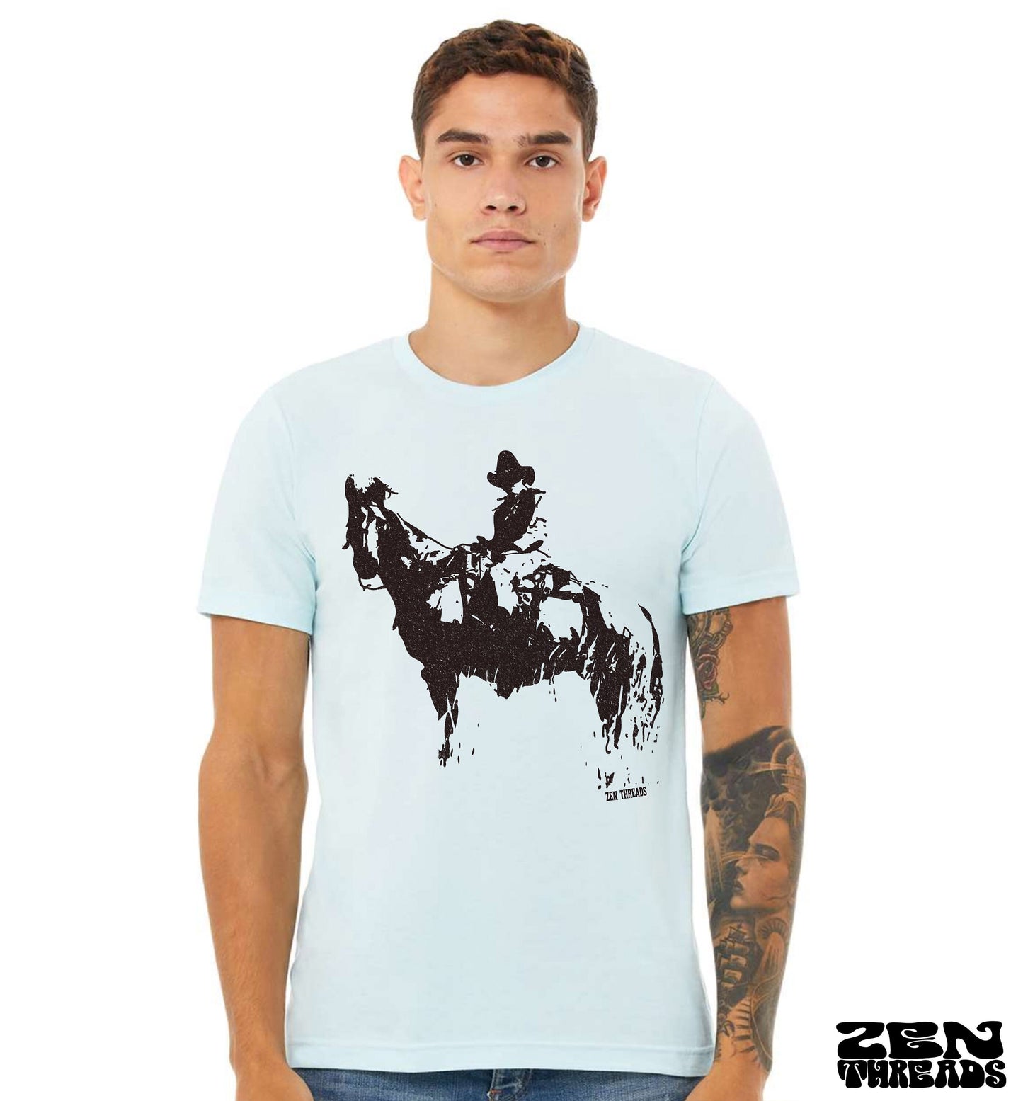 COWBOY and HORSE Unisex Bella Canvas mens women's Western design t-shirt custom color eco printed tee texas Australia