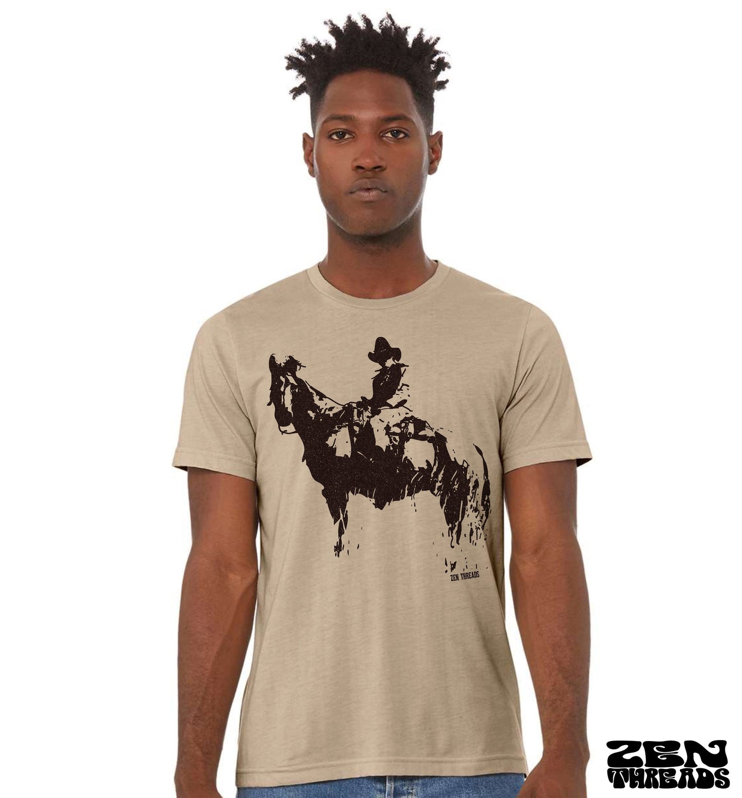 COWBOY and HORSE Unisex Bella Canvas mens women's Western design t-shirt custom color eco printed tee texas Australia