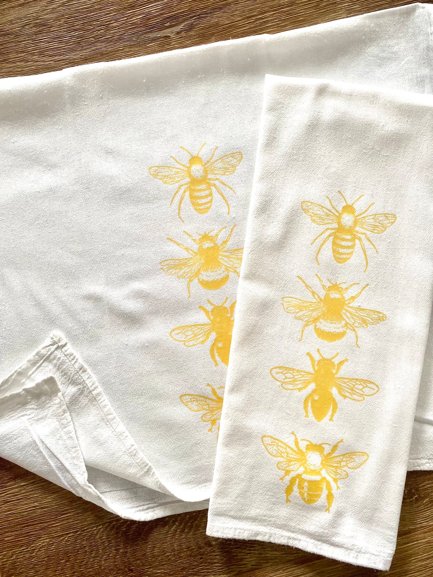 Large Flour Sack Towel BEES Stack Bar Kitchen Gift Organic Natural Cotton tea towel gift