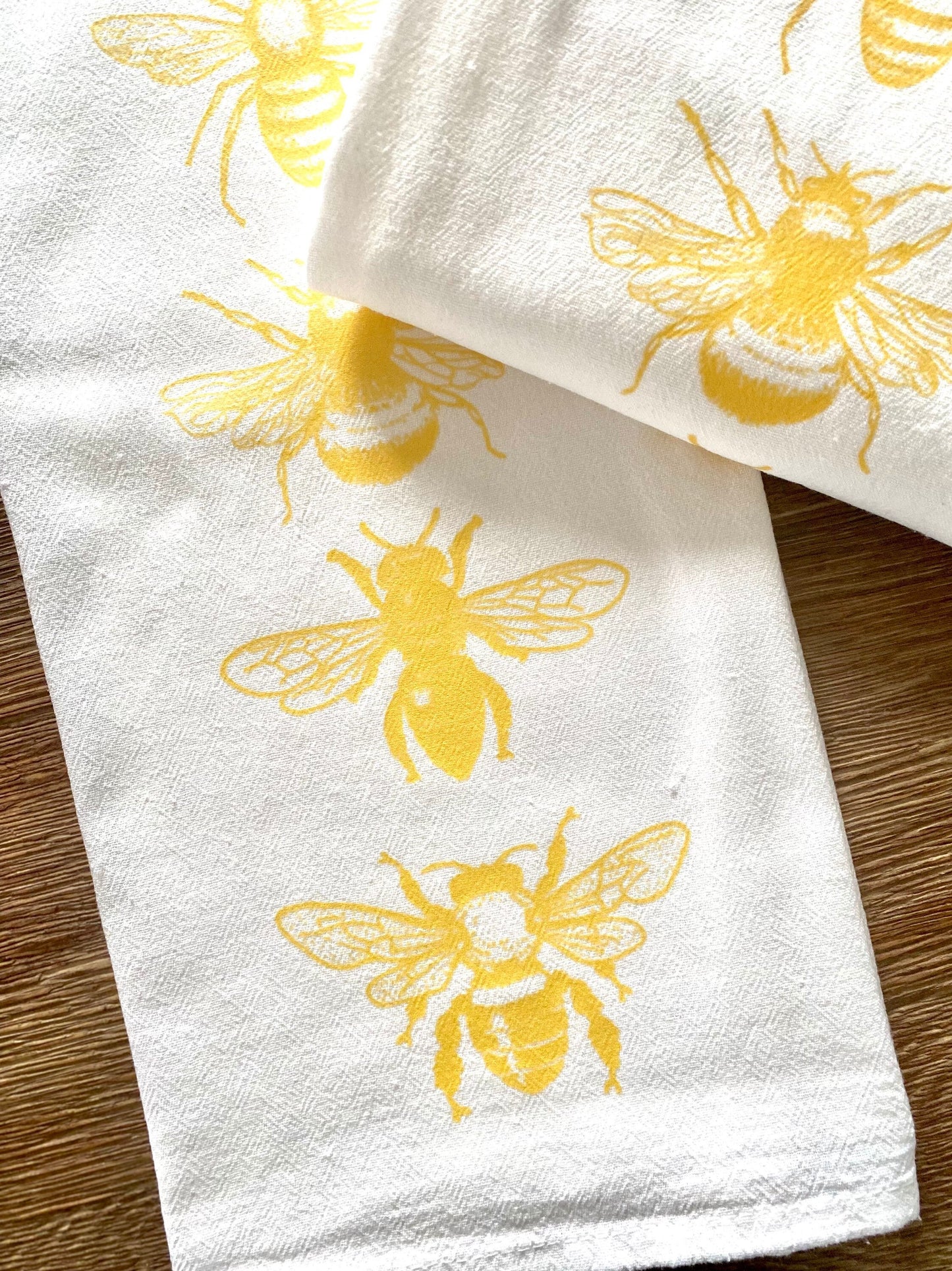 Large Flour Sack Towel BEES Stack Bar Kitchen Gift Organic Natural Cotton tea towel gift