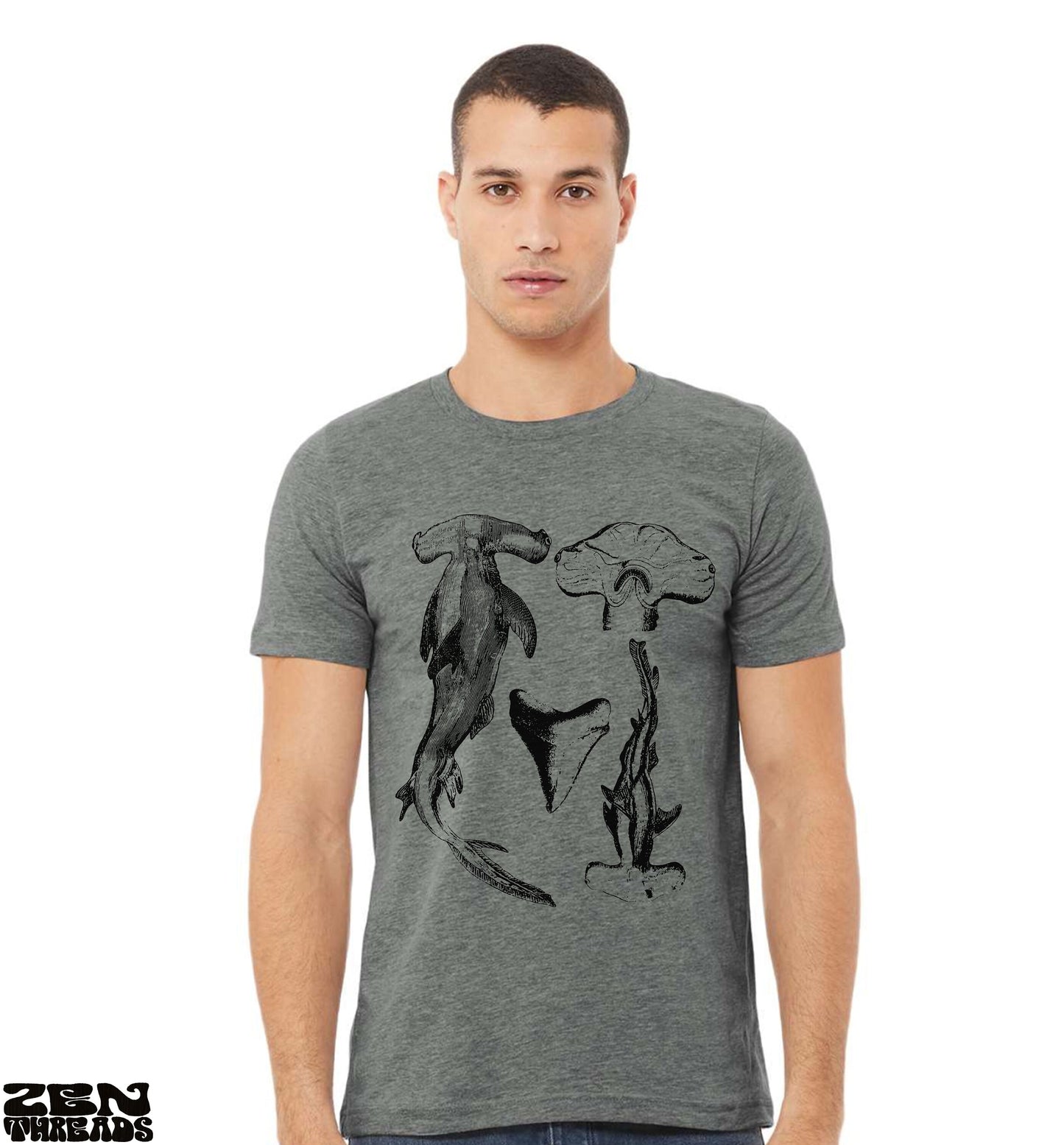 Hammerhead Sharks unisex mens women's Bella canvas T Shirt custom printed tee tooth ocean wear beach apparel coastal them California Hawaii