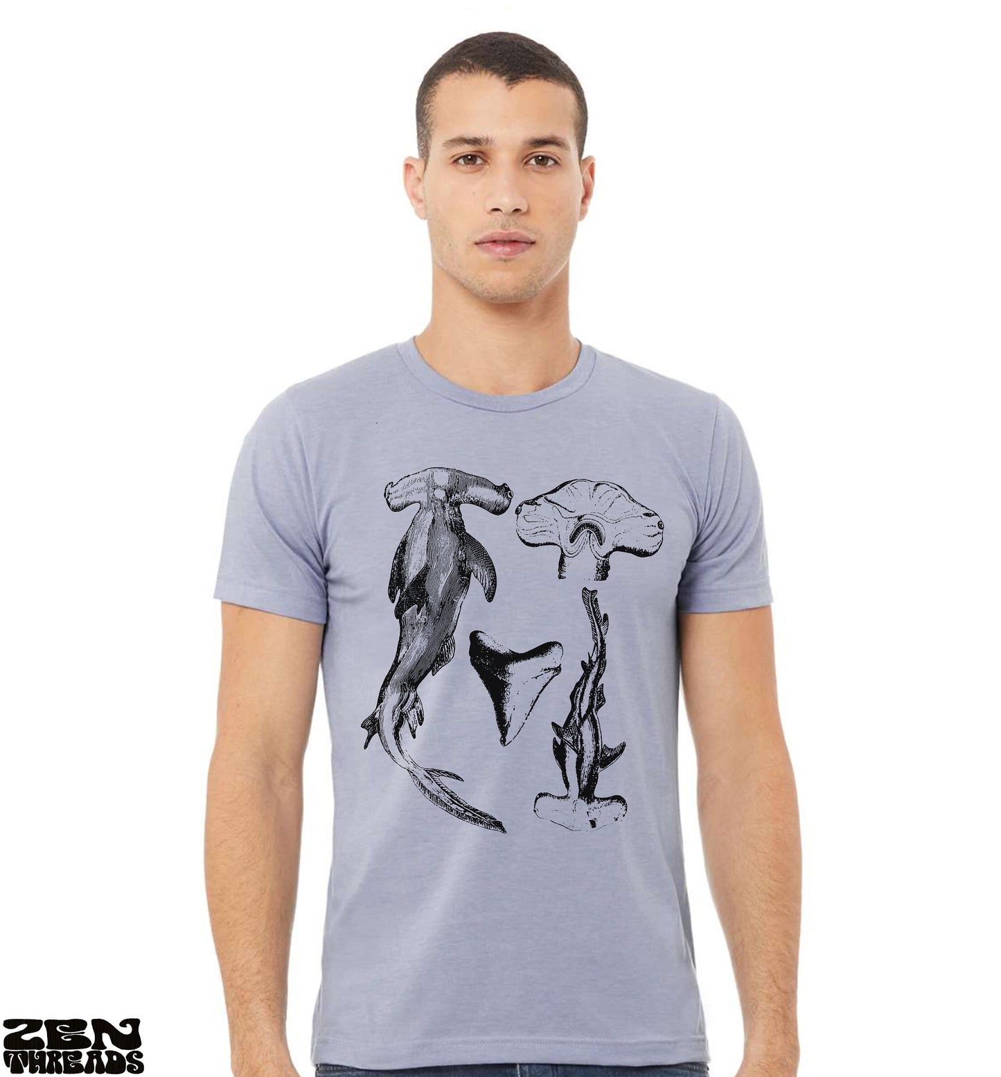 Hammerhead Sharks unisex mens women's Bella canvas T Shirt custom printed tee tooth ocean wear beach apparel coastal them California Hawaii