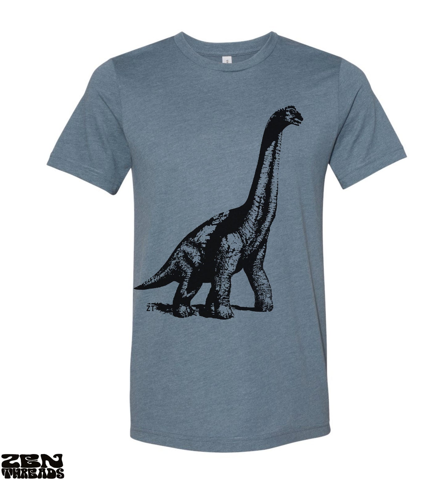 DINOSAUR Vintage Soft Unisex Bella Canvas T-Shirt mens women's Zen Threads custom color printed tee brontosaurus birthday paleontology gift