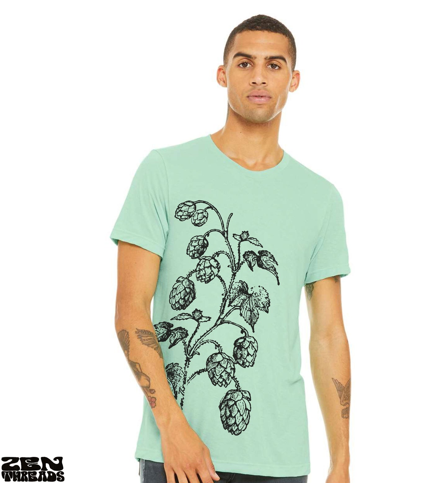 HOPS Brewing Unisex Bella Canvas mens women's t shirt custom color printed tee brewery beer lover craft vine brew festival wear tap house