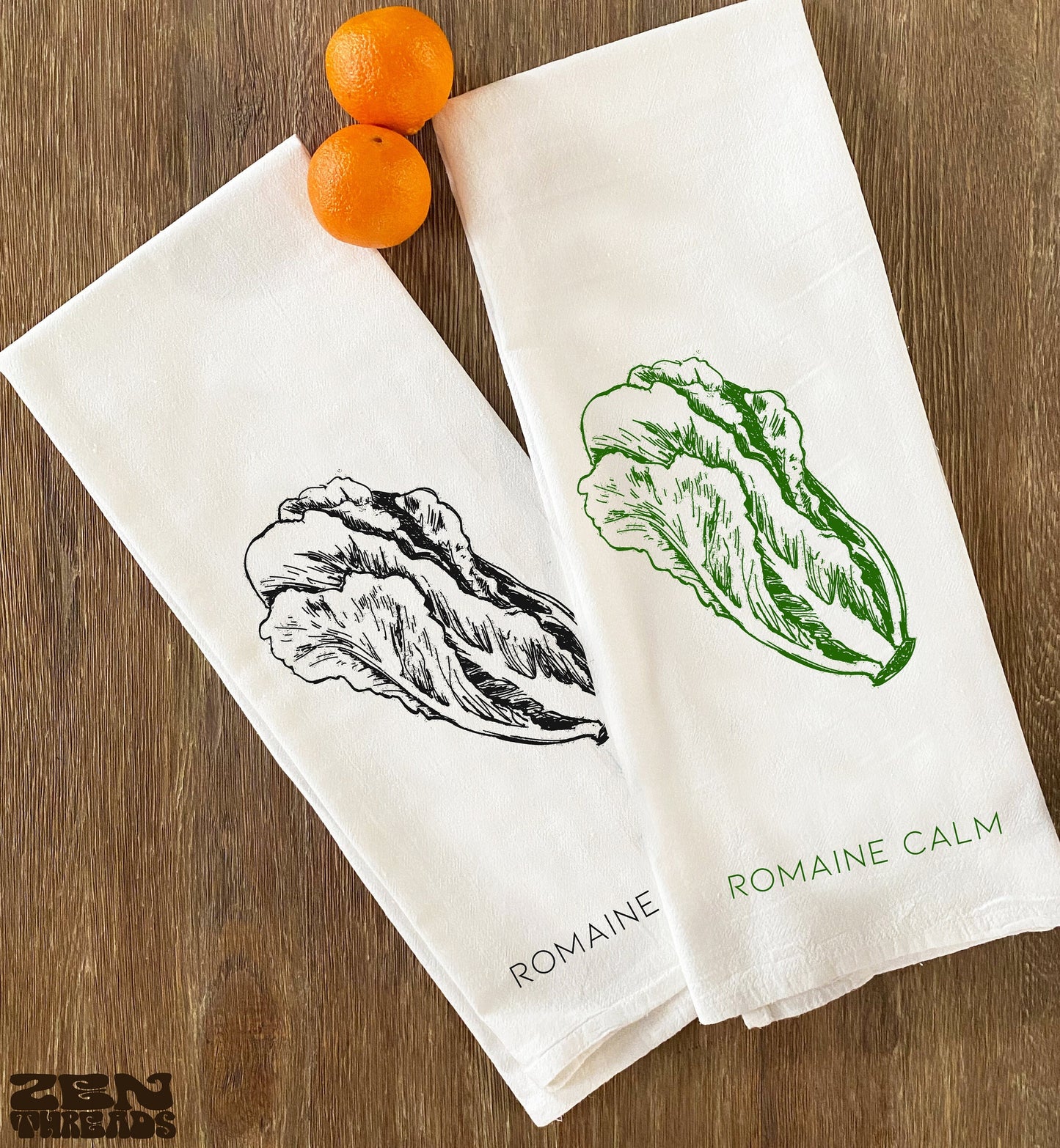 Lettuce ROMAINE Calm Flour Sack Kitchen Towels 28x33 Flour Sack Bar Natural Cotton tea towel gift funny pun tea towel vegetarian salad