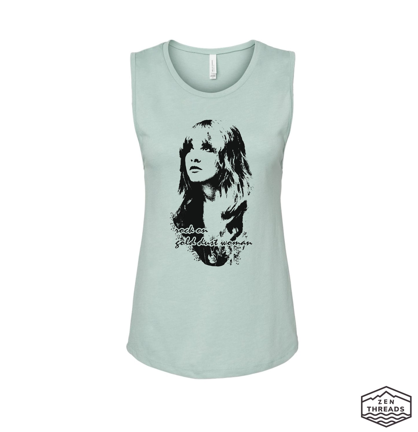 Gold Dust Woman Festival Muscle Tank workout fitness tee Bella Canvas Next Level tshirt stevie nicks fleetwood mac music gypsy music concert