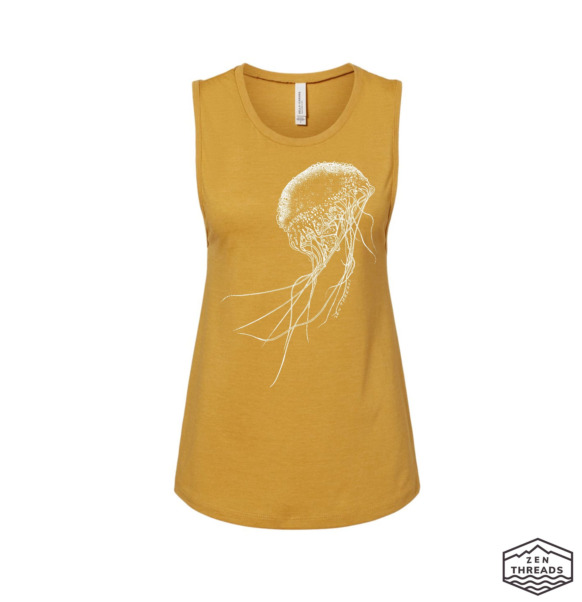 Womens JELLYFISH Muscle Tank workout fitness tee ocean lover jelly fish squid top t-shirt octopus beach wear apparel sea life