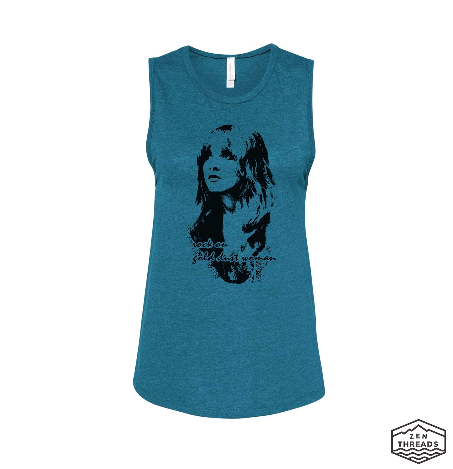 Gold Dust Woman Festival Muscle Tank workout fitness tee Bella Canvas Next Level tshirt stevie nicks fleetwood mac music gypsy music concert