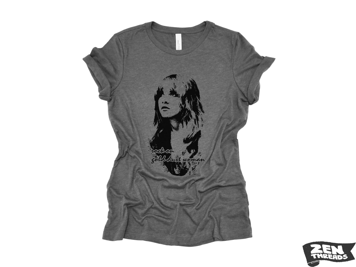 Womens Stevie Gold Dust Woman vintage soft relaxed jersey crew shirt ladies boyfriend fit tee T-shirt Zen Threads + Bella Canvas 6400