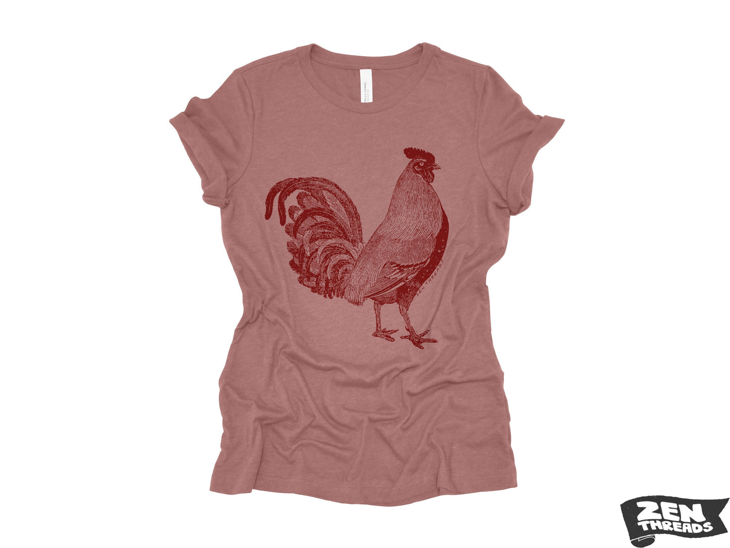 Womens ROOSTER Relaxed Fit T Shirt farm bird hen country tee (+ Colors Available) custom ladies boyfriend crew shirt farmer