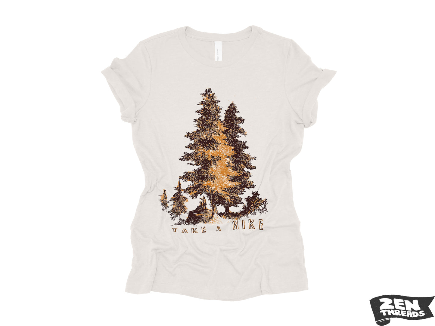 Womens Boyfriend Tee TAKE A HIKE relaxed jersey T-shirt Zen Threads + Bella Canvas 6400 custom hiking camping nature lover