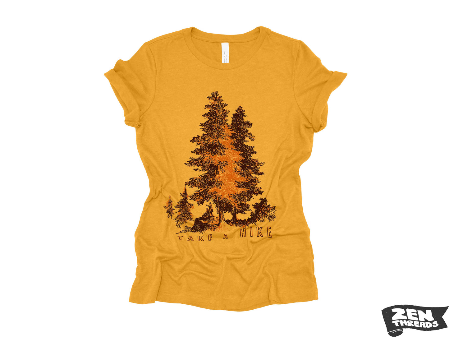 Womens Boyfriend Tee TAKE A HIKE relaxed jersey T-shirt Zen Threads + Bella Canvas 6400 custom hiking camping nature lover