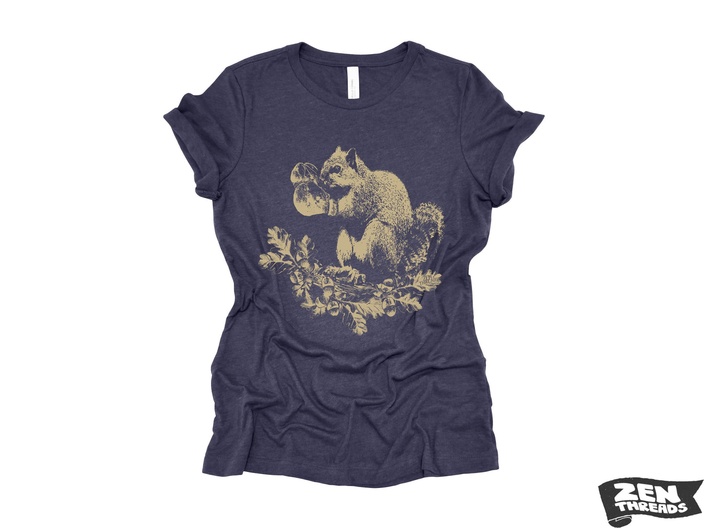 Womens Boyfriend Tee Boxing SQUIRREL relaxed jersey T-shirt Zen Threads + Bella Canvas 6400 boxer fighter funny animal boyfriend fit crew