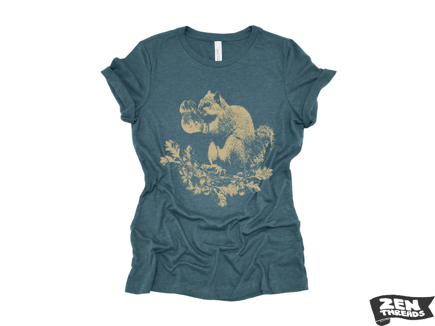 Womens Boyfriend Tee Boxing SQUIRREL relaxed jersey T-shirt Zen Threads + Bella Canvas 6400 boxer fighter funny animal boyfriend fit crew