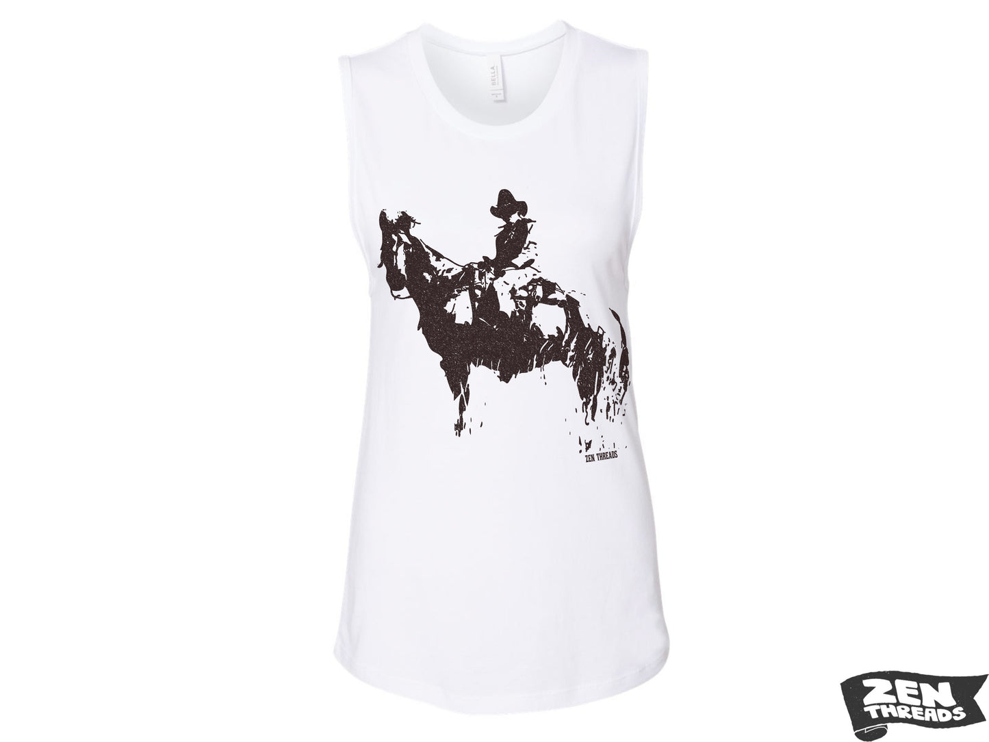 Womens COWBOY and HORSE Muscle Tank workout fitness tee western theme top t-shirt texas wrangler desert Yellowstone western wear
