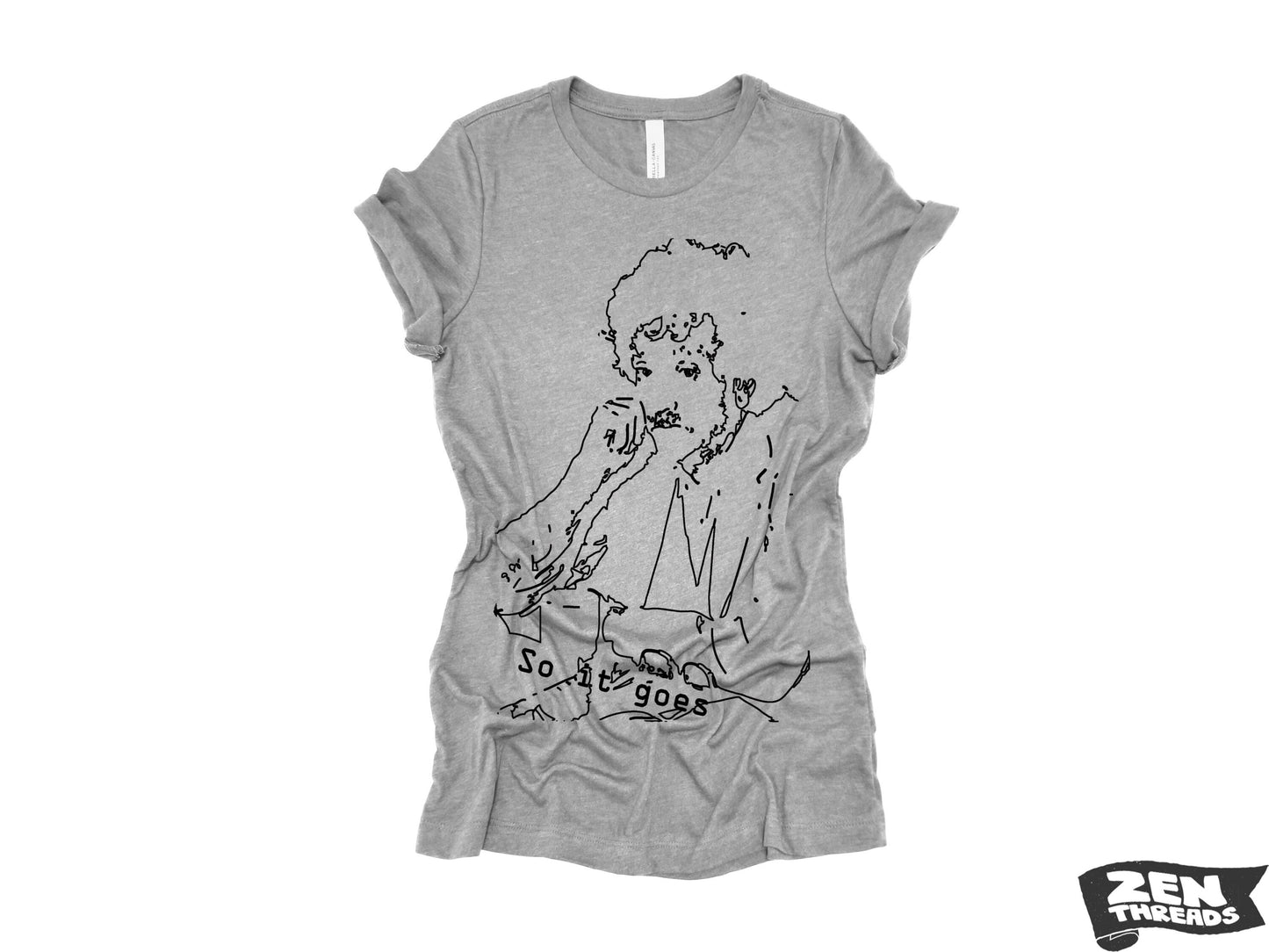 Womens VONNEGUT... So it Goes. ladies relaxed eco printed t-shirt (+ Colors Available) custom shirt book lover author reading gift tee
