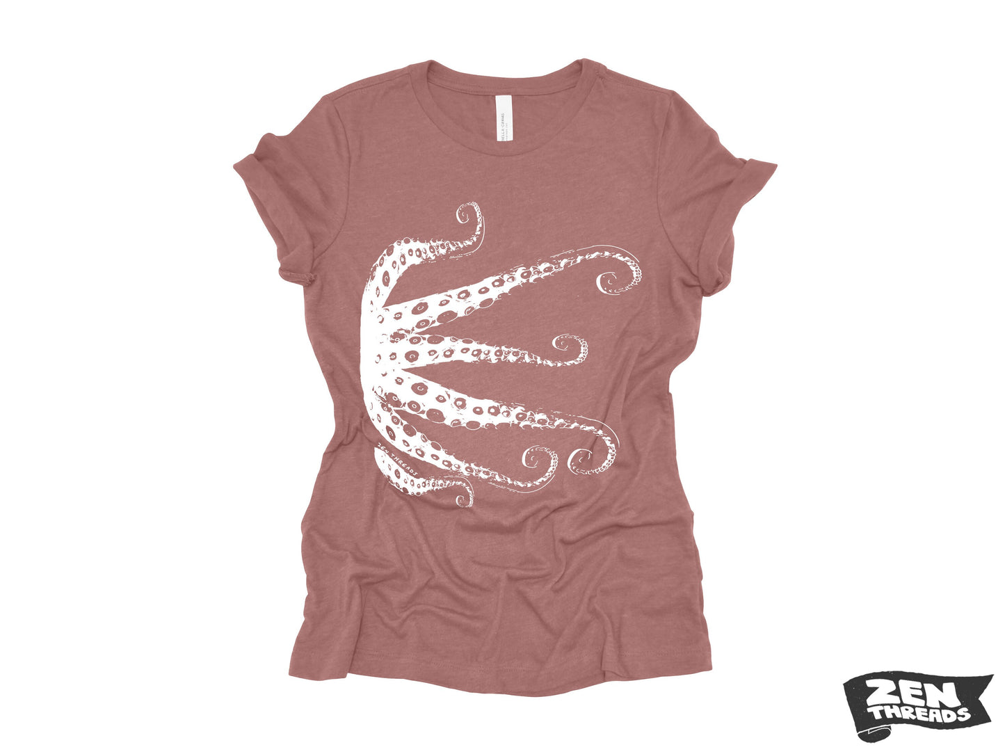 Womens OCTOPUS Tentacles squid eco printed tee t-shirt (+ Colors Available) custom ladies relaxed crew neck shirt ocean lover graphic