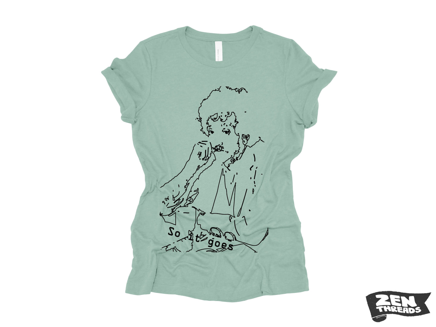 Womens VONNEGUT... So it Goes. ladies relaxed eco printed t-shirt (+ Colors Available) custom shirt book lover author reading gift tee