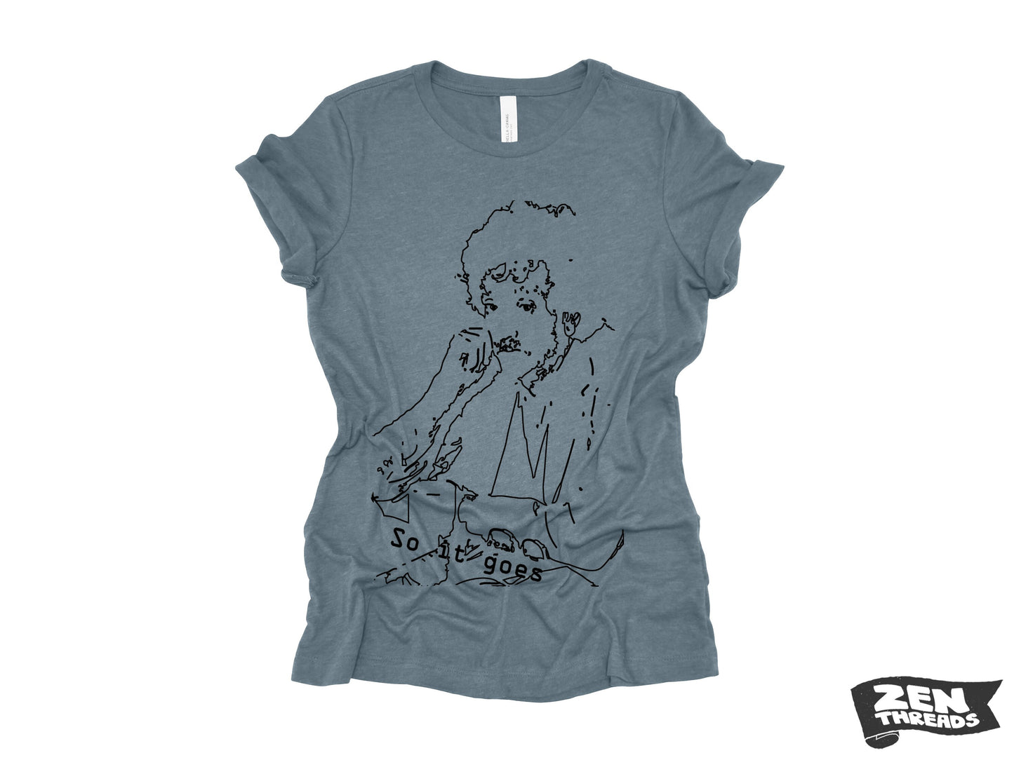 Womens VONNEGUT... So it Goes. ladies relaxed eco printed t-shirt (+ Colors Available) custom shirt book lover author reading gift tee