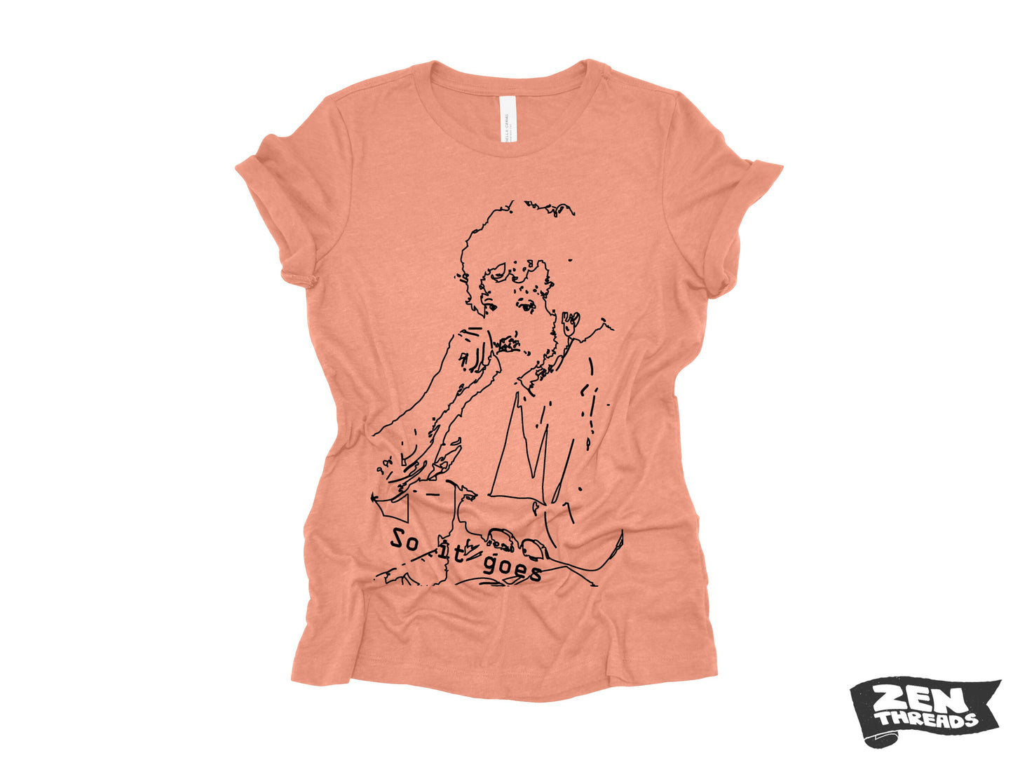 Womens VONNEGUT... So it Goes. ladies relaxed eco printed t-shirt (+ Colors Available) custom shirt book lover author reading gift tee