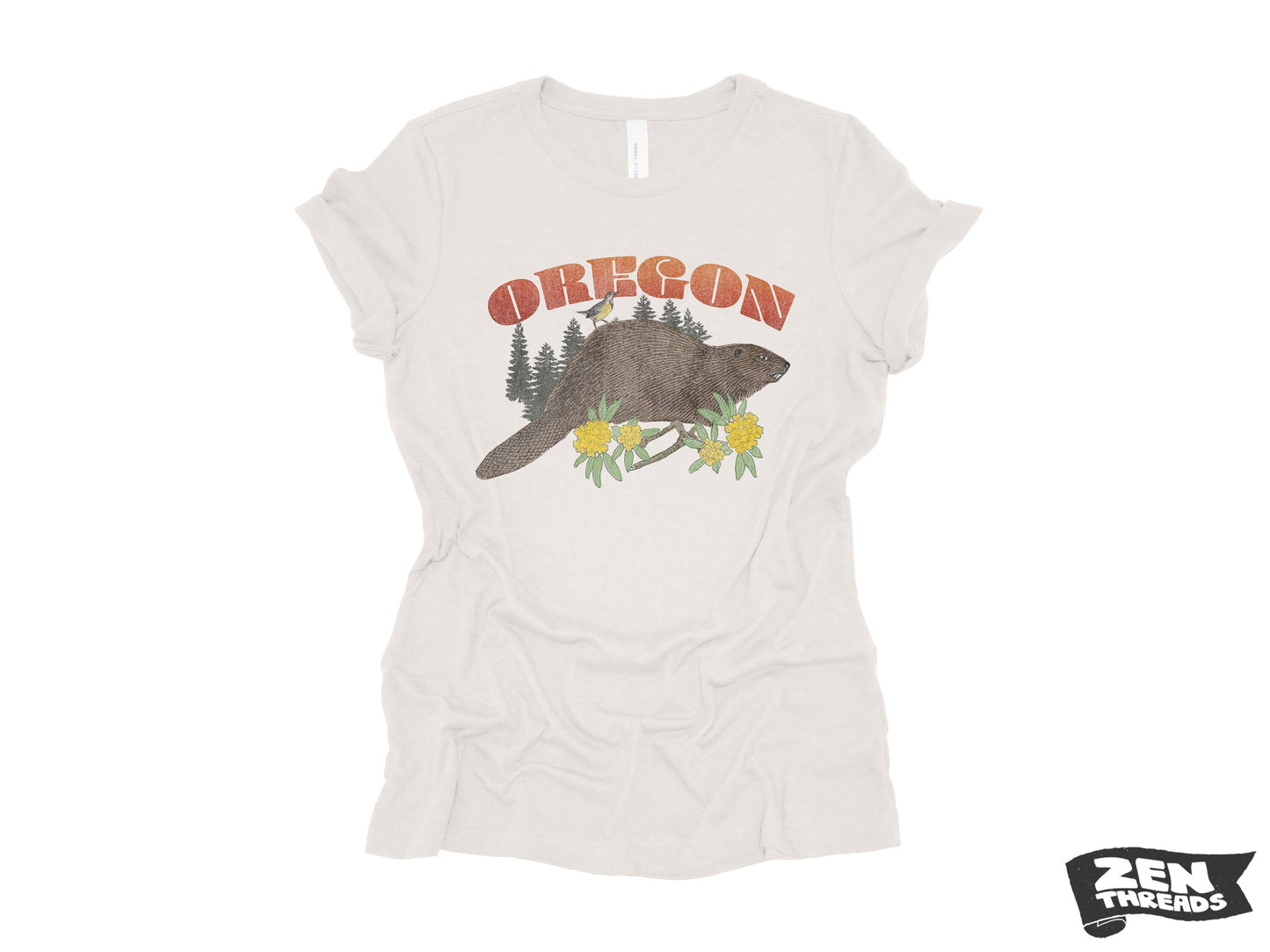 Womens OREGON state beaver Relaxed jersey T-Shirt eco printed (+ Colors) custom ladies ladies boyfriend tee vintage print Portland Bend OR