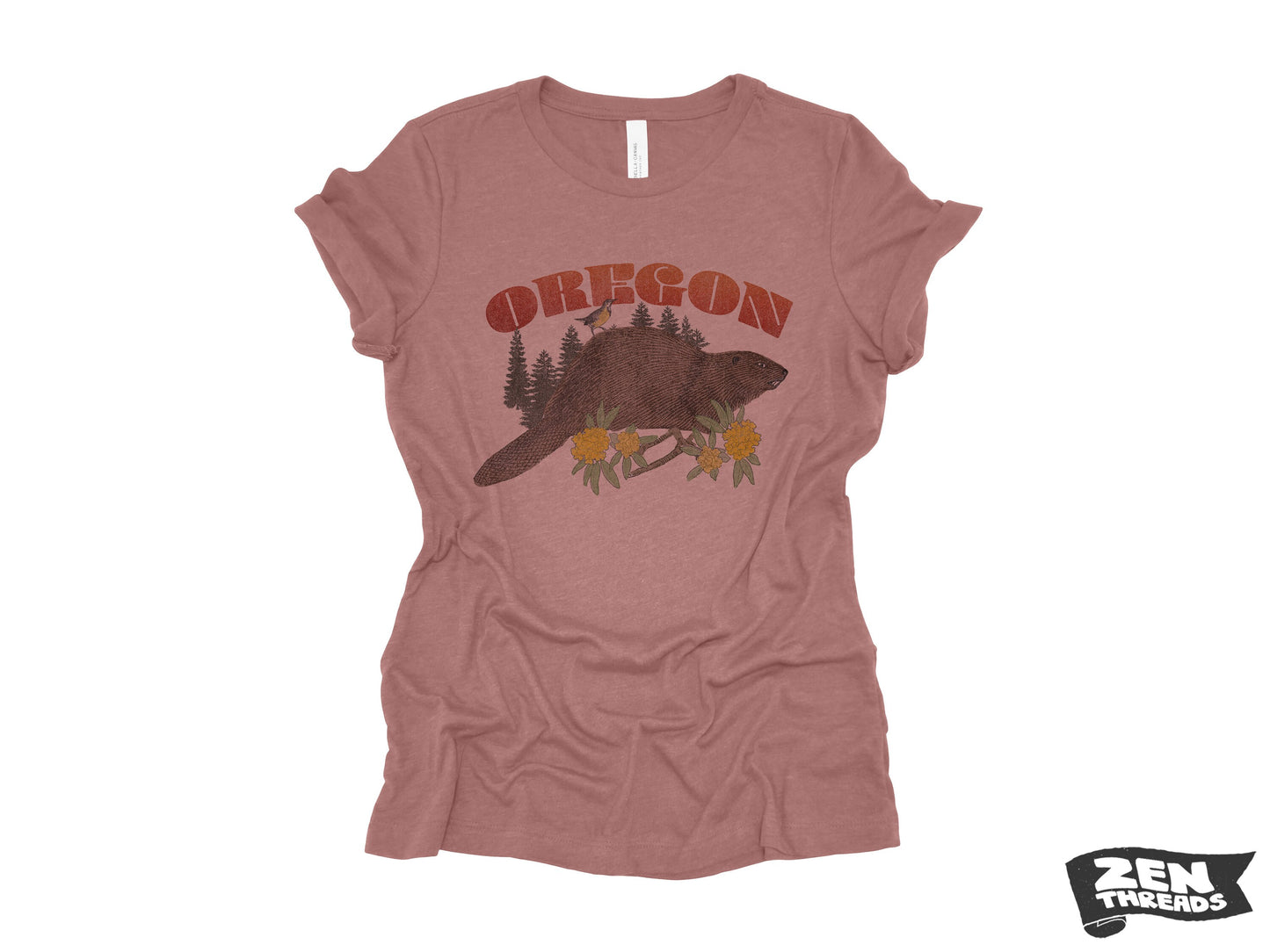 Womens OREGON state beaver Relaxed jersey T-Shirt eco printed (+ Colors) custom ladies ladies boyfriend tee vintage print Portland Bend OR