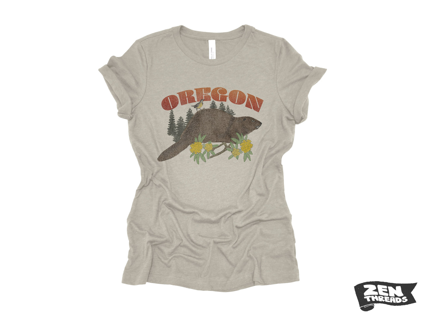 Womens OREGON state beaver Relaxed jersey T-Shirt eco printed (+ Colors) custom ladies ladies boyfriend tee vintage print Portland Bend OR