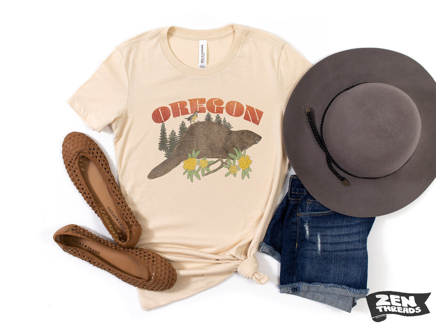 Womens OREGON state beaver Relaxed jersey T-Shirt eco printed (+ Colors) custom ladies ladies boyfriend tee vintage print Portland Bend OR