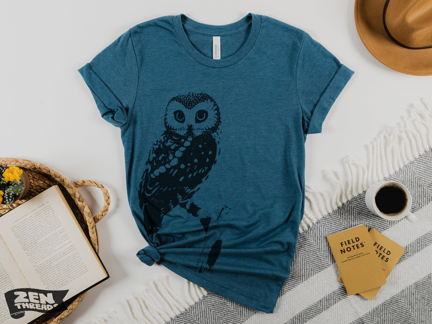 Barn OWL Unisex Bella Canvas Mens Womens t shirt custom color tee farm bird owls birdwatching hiking forest trees enthusiast camping nature