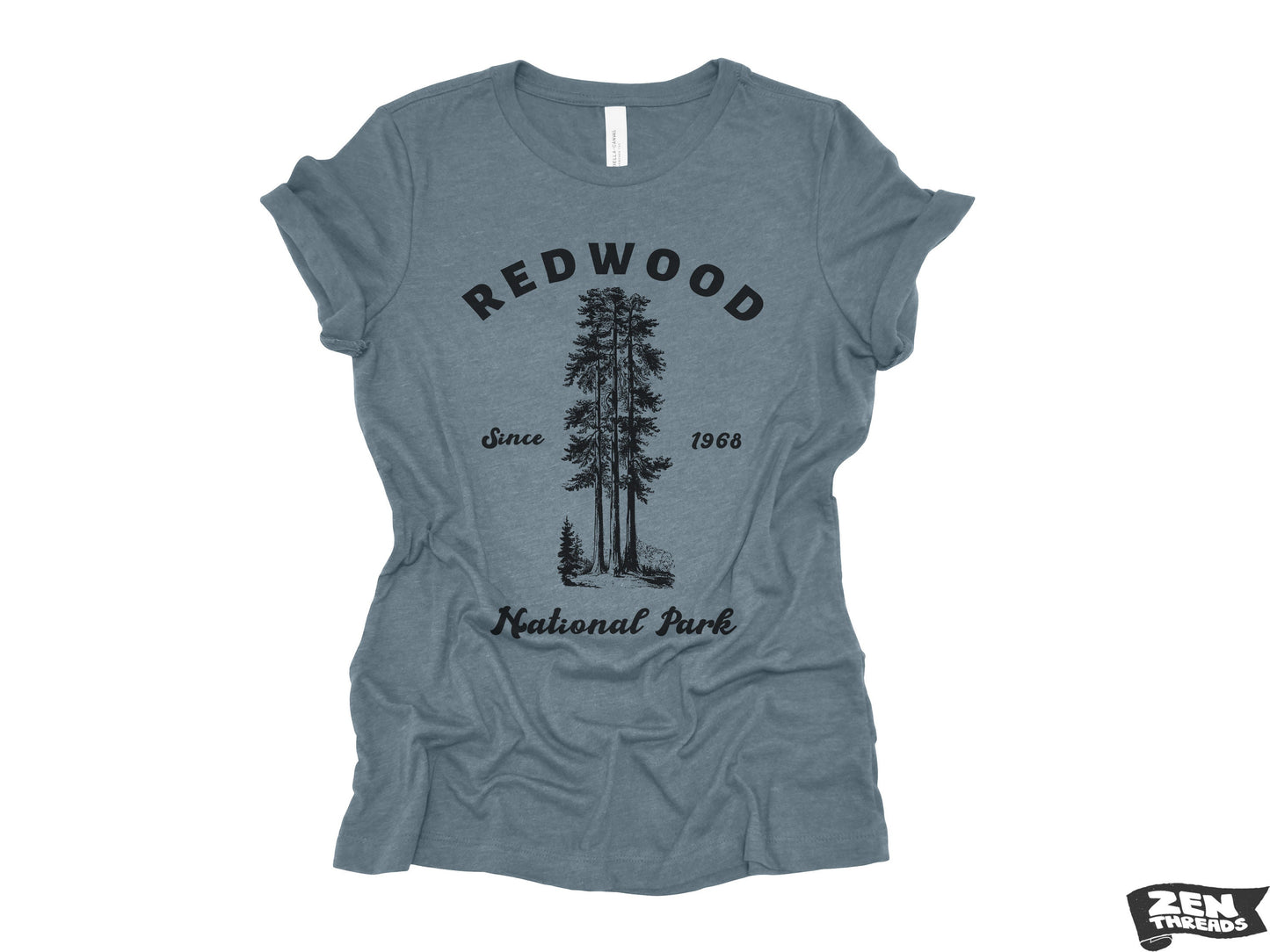 REDWOOD Womens Boyfriend Tee National Park relaxed T-shirt Zen Threads Bella Canvas California Humbolt hiking camping nature mountains gift