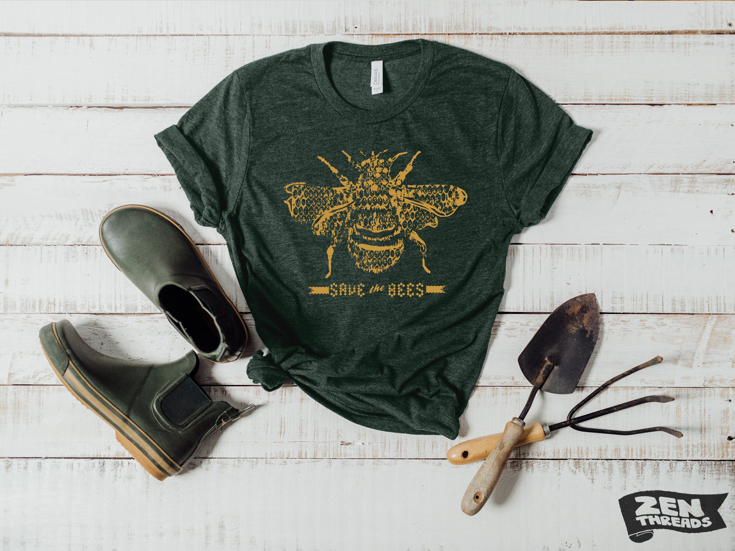 SAVE The BEES Unisex mens women's T Shirt custom color printed tee insect honey bee lover shirt garden gift