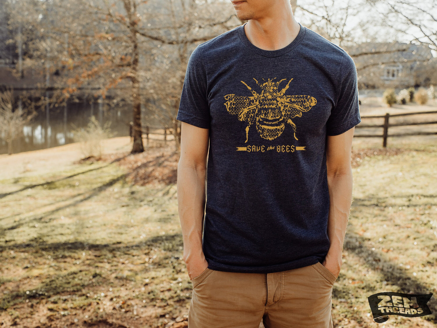 SAVE The BEES Unisex mens women's T Shirt custom color printed tee insect honey bee lover shirt garden gift