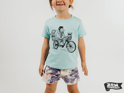 Kids BOOK BEAR Premium vintage soft Tee T-Shirt Fine Jersey T-Shirt (+Colors) zen threads bicycle bike youth toddler library smart student