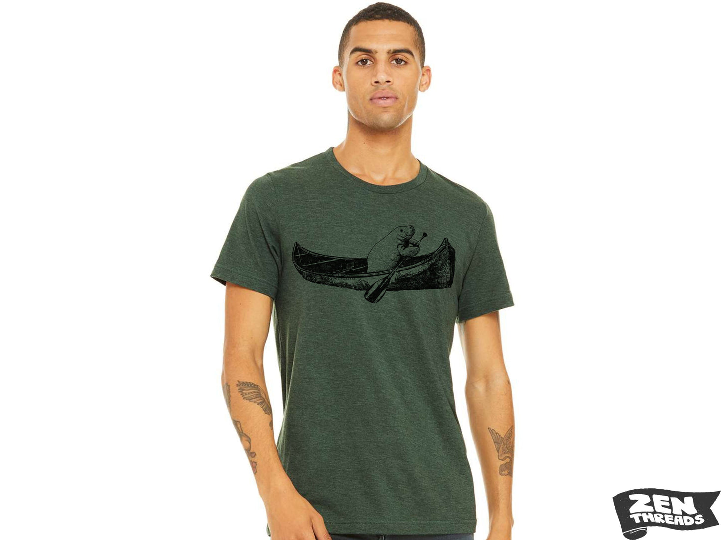 MANATEE in a Canoe Unisex T-Shirt Bella Canvas mens women's paddling kayak boating Florida sea cow marine life tee custom color printed