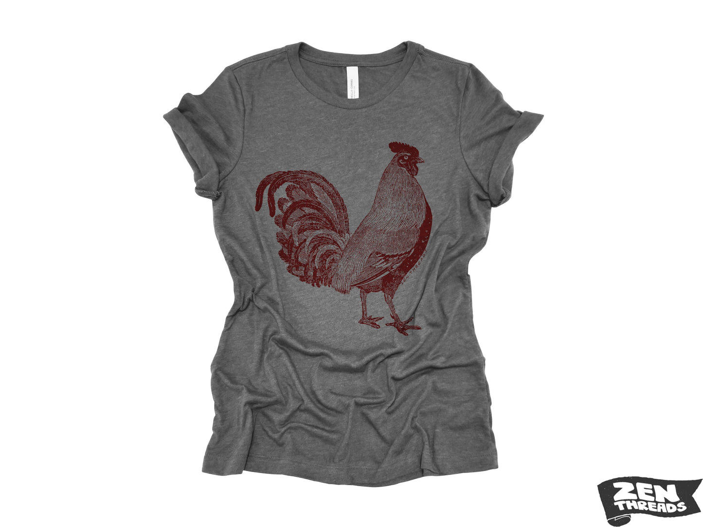 Womens ROOSTER Relaxed Fit T Shirt farm bird hen country tee (+ Colors Available) custom ladies boyfriend crew shirt farmer
