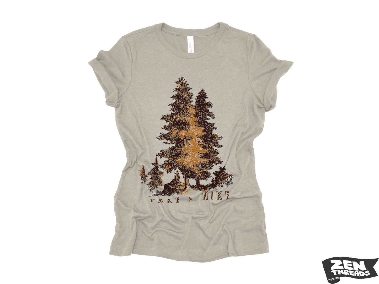 Womens Boyfriend Tee TAKE A HIKE relaxed jersey T-shirt Zen Threads + Bella Canvas 6400 custom hiking camping nature lover