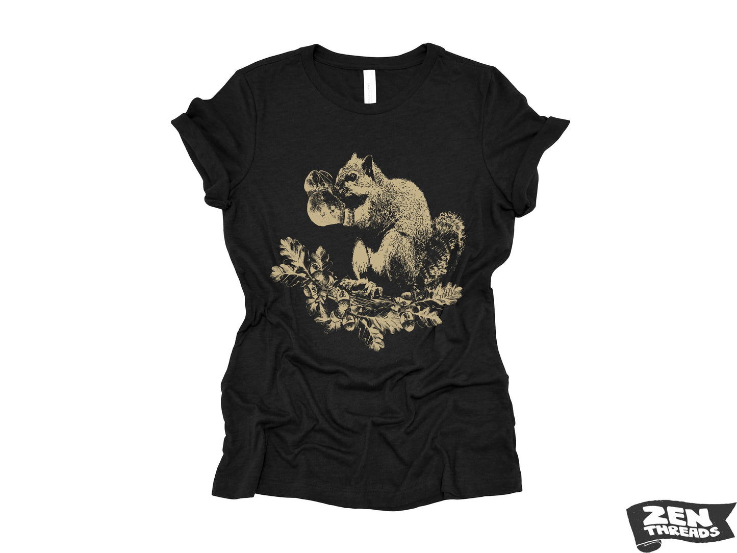 Womens Boyfriend Tee Boxing SQUIRREL relaxed jersey T-shirt Zen Threads + Bella Canvas 6400 boxer fighter funny animal boyfriend fit crew