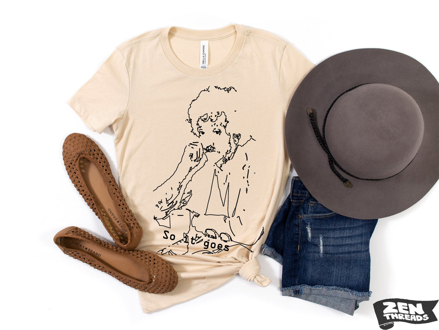 Womens VONNEGUT... So it Goes. ladies relaxed eco printed t-shirt (+ Colors Available) custom shirt book lover author reading gift tee