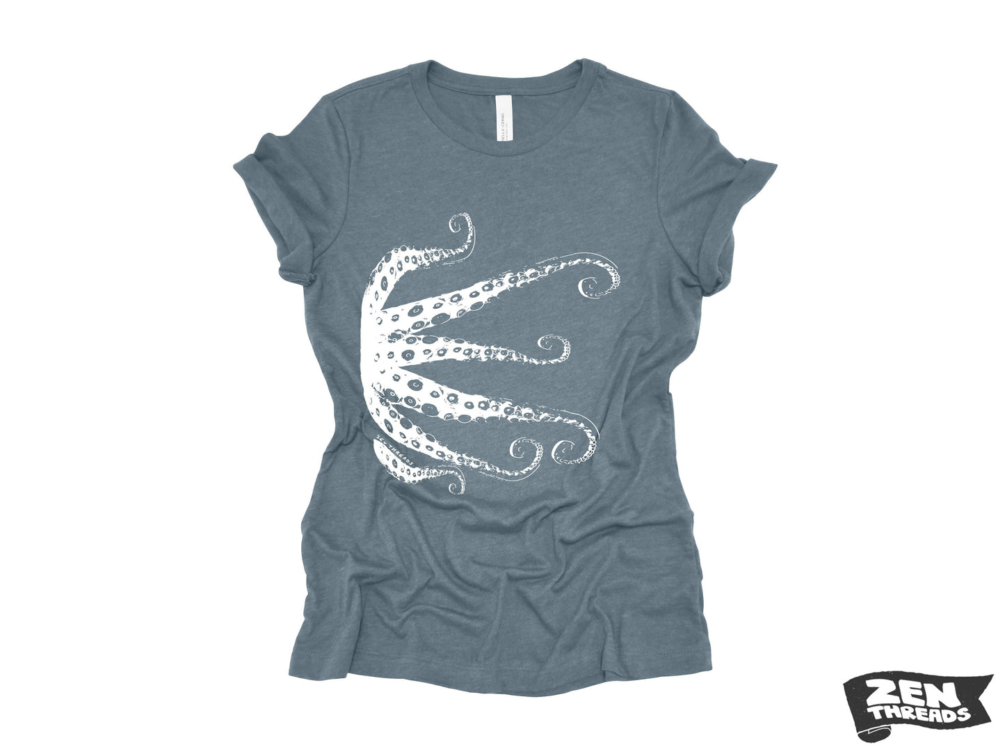 Womens OCTOPUS Tentacles squid eco printed tee t-shirt (+ Colors Available) custom ladies relaxed crew neck shirt ocean lover graphic