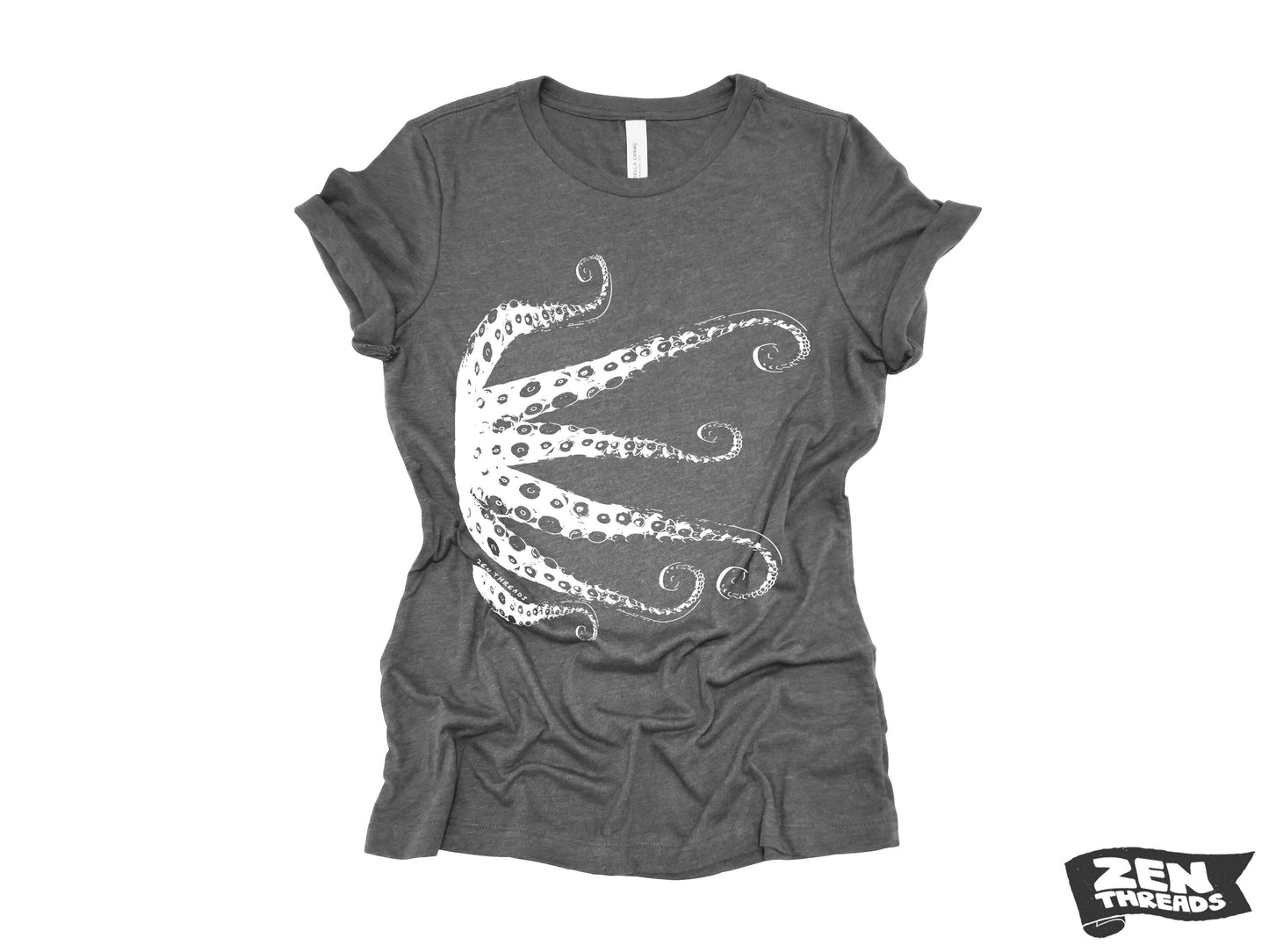 Womens OCTOPUS Tentacles squid eco printed tee t-shirt (+ Colors Available) custom ladies relaxed crew neck shirt ocean lover graphic